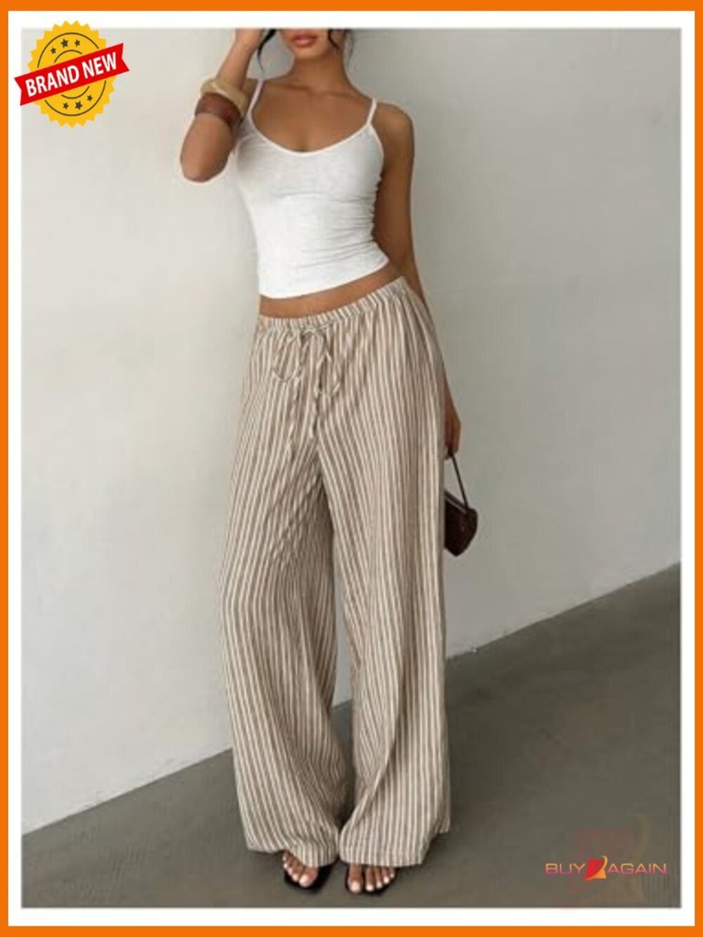 Satin Pants Drawstring Waist Straight Leg Lounge Pants - Picture 5 of 5